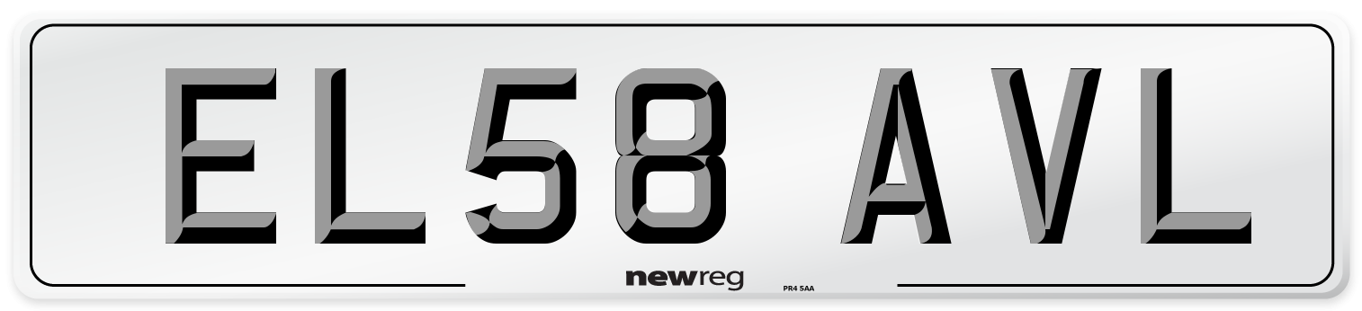 EL58 AVL Number Plate from New Reg